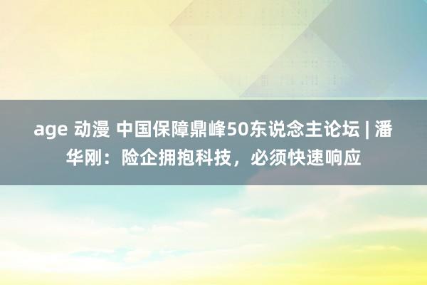 age 动漫 中国保障鼎峰50东说念主论坛 | 潘华刚：险企拥抱科技，必须快速响应