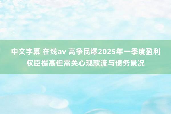 中文字幕 在线av 高争民爆2025年一季度盈利权臣提高但需关心现款流与债务景况